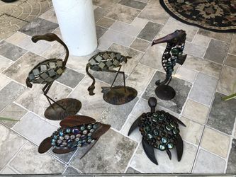 Florida Exotic pool patio sea collection sculptures