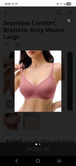 Lehoba Women's Wirefree Supportive Tshirt Bra Large Rosy Mauve Push-Up