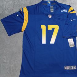 Puka Nacua Men's Size Large Los Angeles Rams New Stafford Blue Yellow