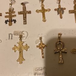 21 14KGF Cross Pendants..