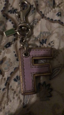 F Leather Coach Key Chain