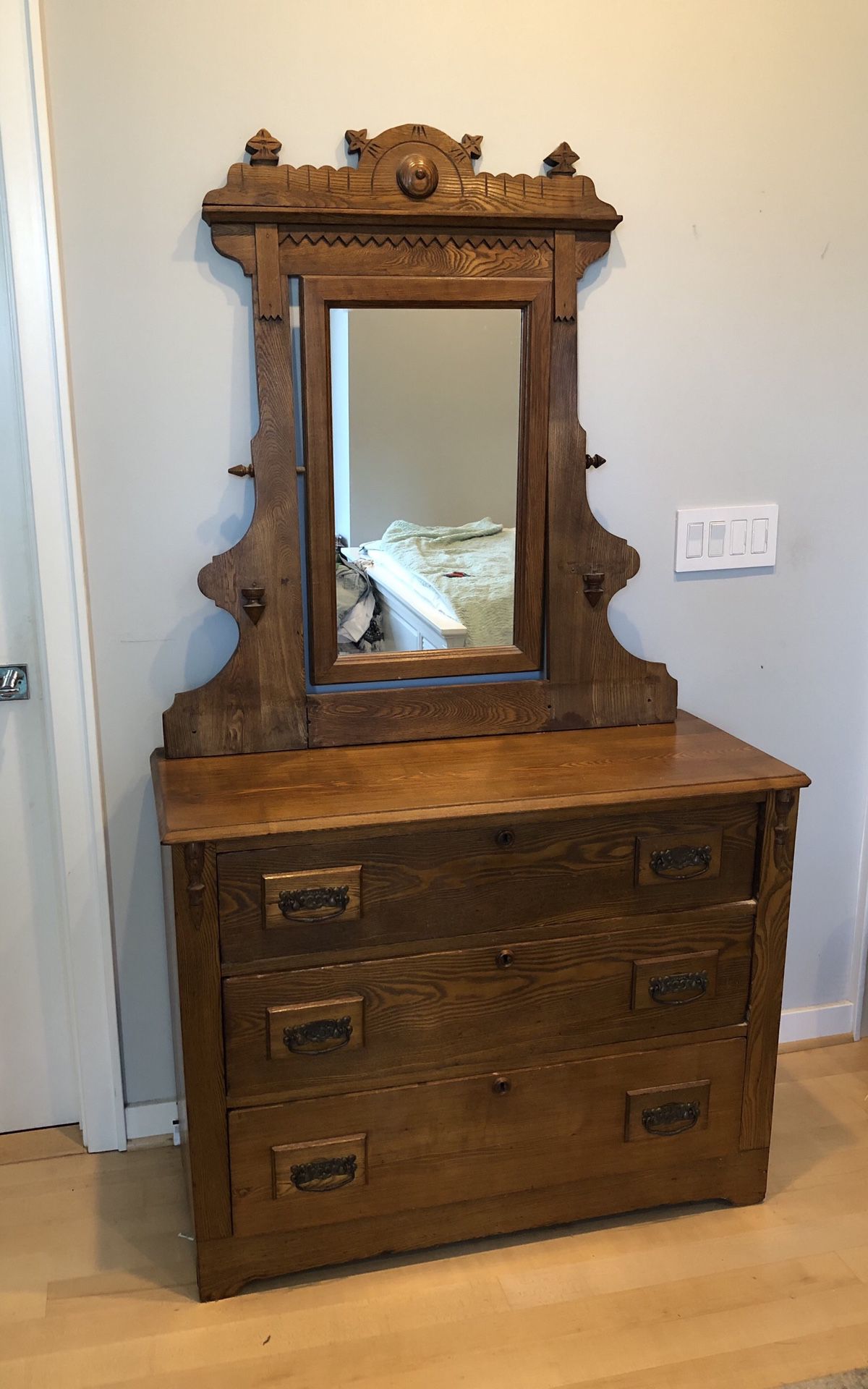 Antique Dresser and Mirror Set For Sale!
