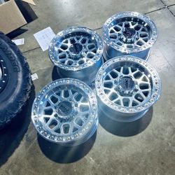 4-new KMC 17” Machine Polished Wheels 