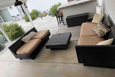 Black Wicker Outdoor Patio Set