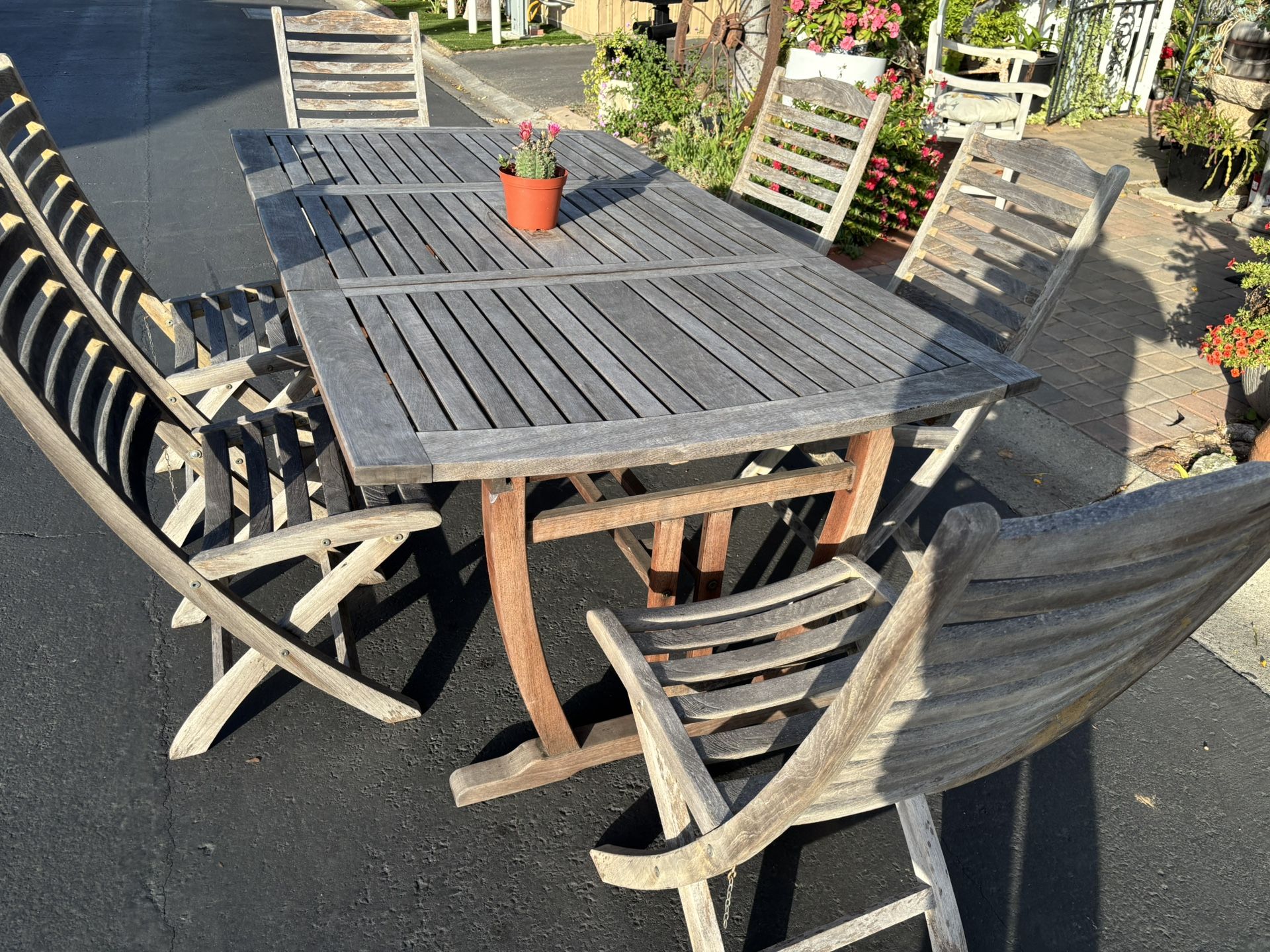 Patio Furniture Set 7pc Teak Wood