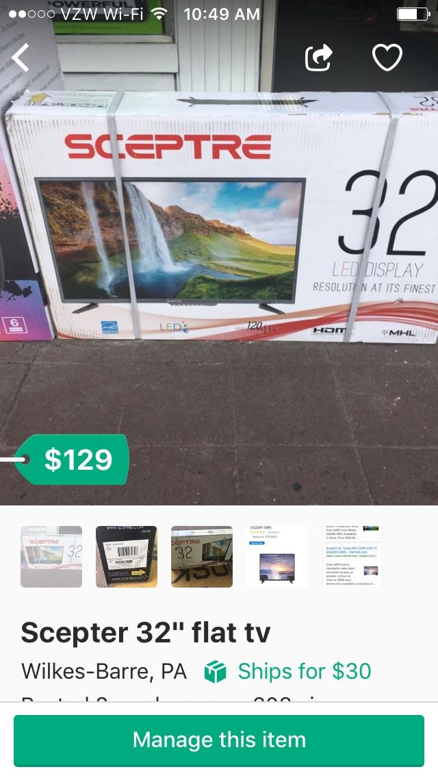 Scepter 32" flat tv