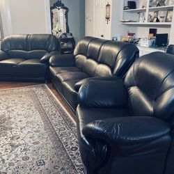 LEATHER SOFA LOVESEAT CHAIR