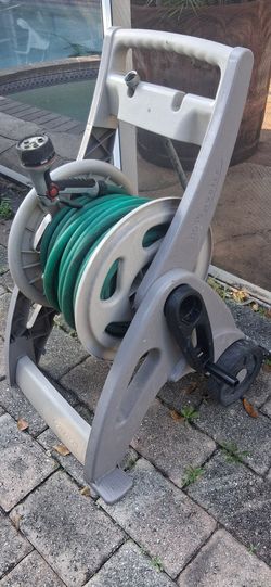 Suncast hose reel dolly cart with 100ft hose lawn garden pool car boat wash pressure dock 