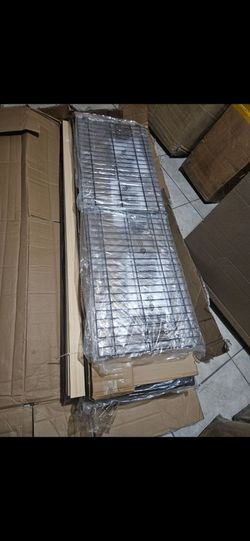 Queen metal bed frame with lights no manual no screws sold as is