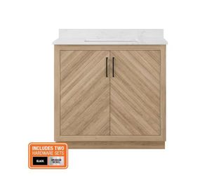 Glacier Bay Huckleberry 36" Single Sink Bath Vanity With White Marble Top - R