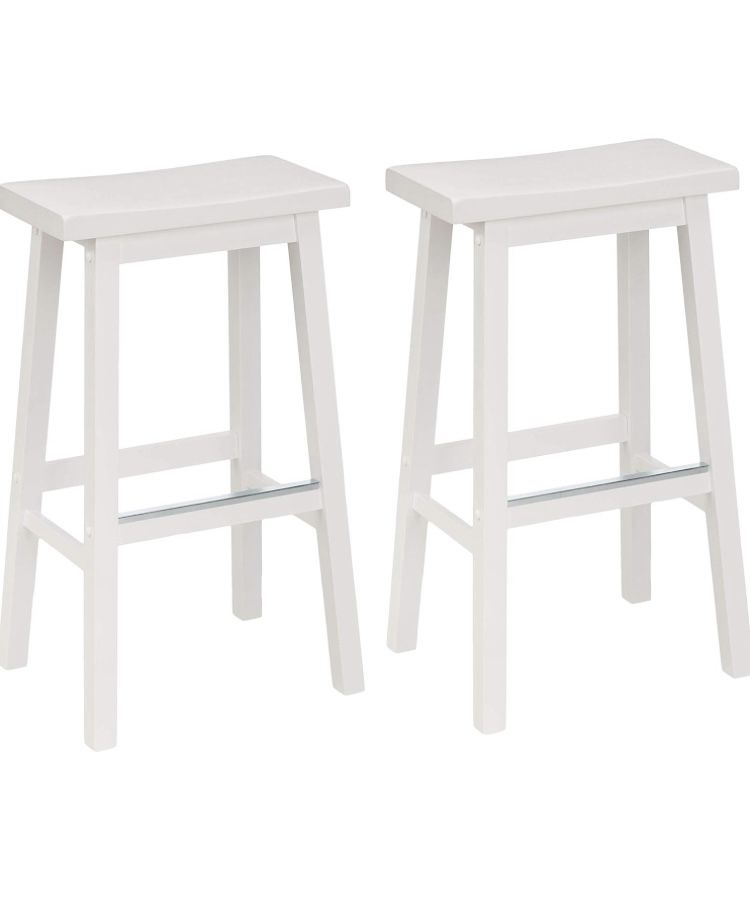 White Wood Barstools(2)