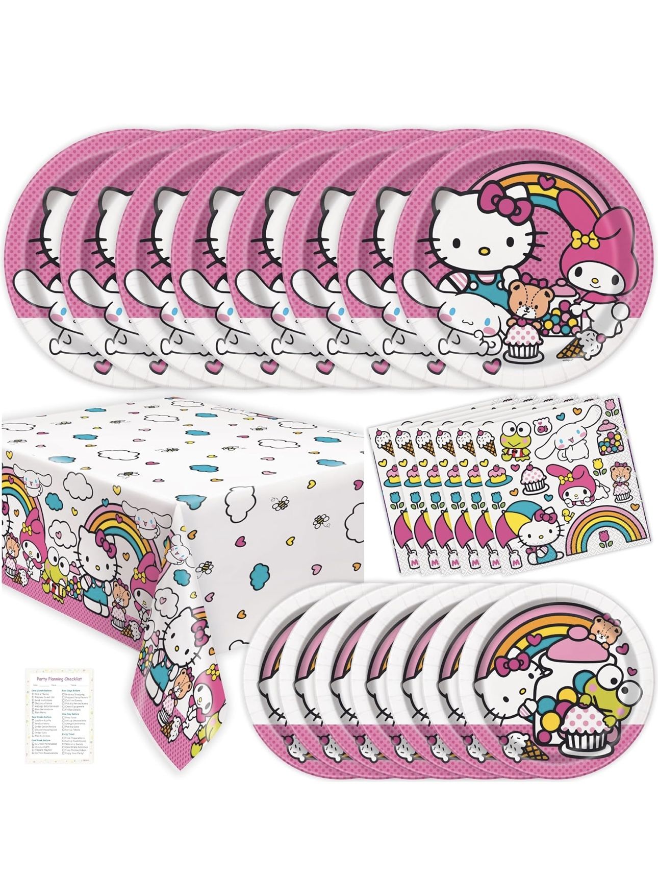 Hello Kitty Birthday Party Decorations for 8 Guests, Party Supplies