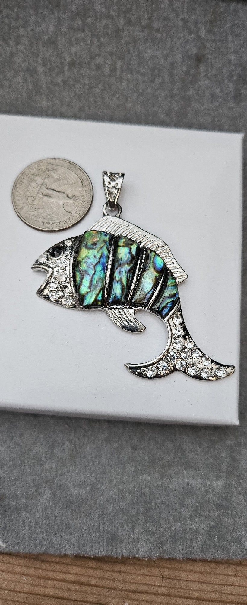 Large Fish Abalone Shell Pendant 