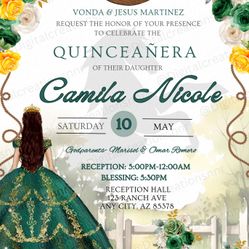 Digital Quinceañera Invitations