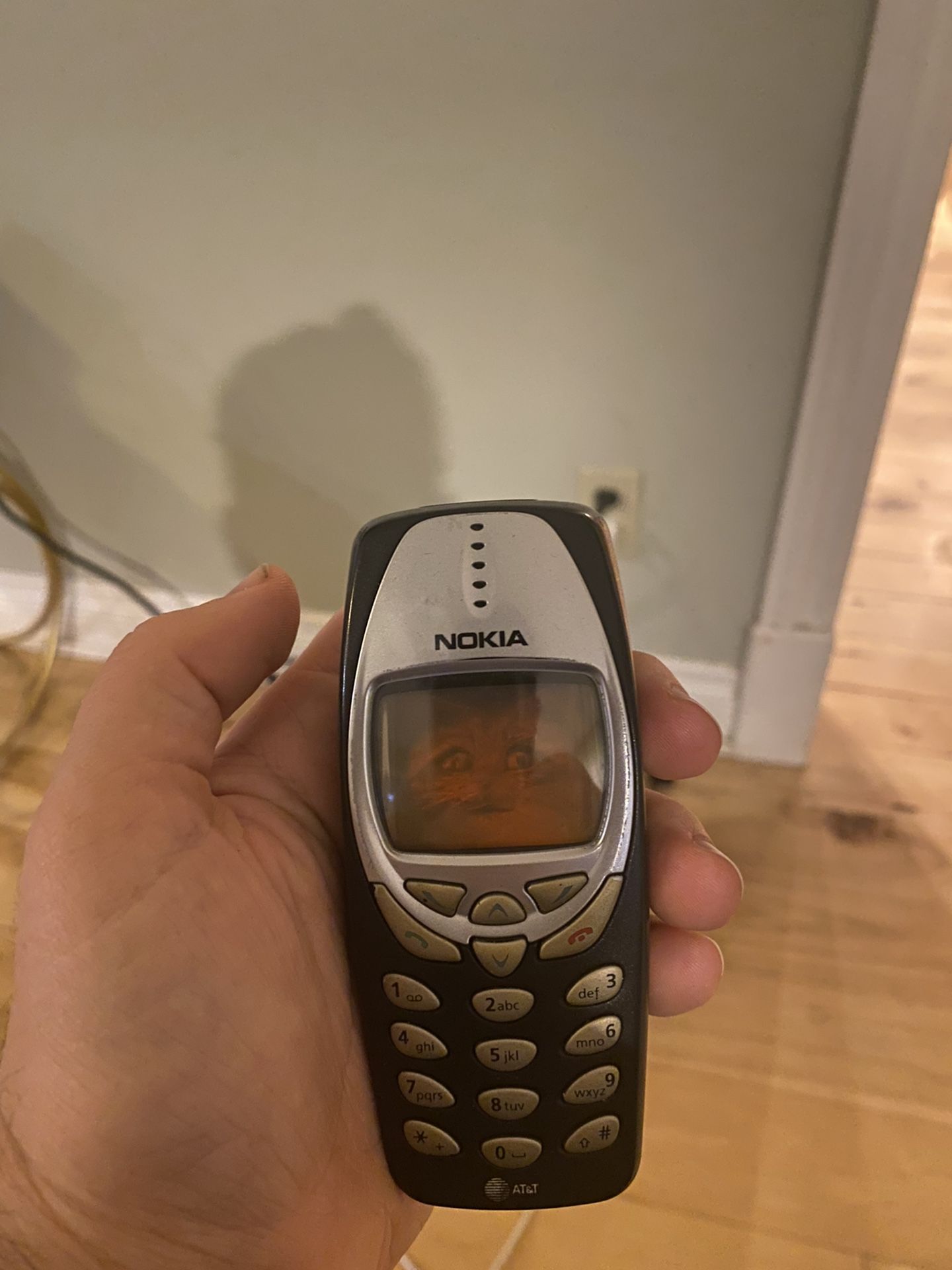 Vintage Nokia Cell Phone with Cat Hologram Display Insert