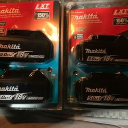 4 Makita M18 5AH Batteries 