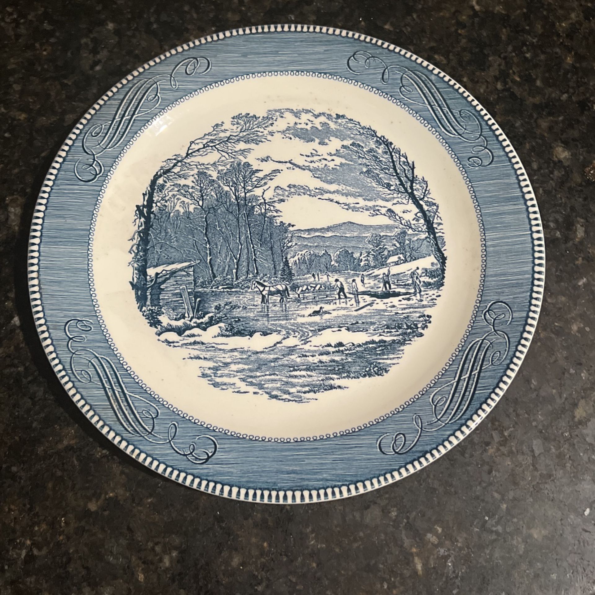 Vintage Plate Currier And Ives
