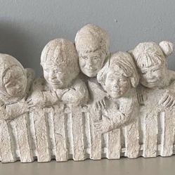 Vintage Austin Sculpture Hanging Out by Lydia Jordan 1987 Children at Fence