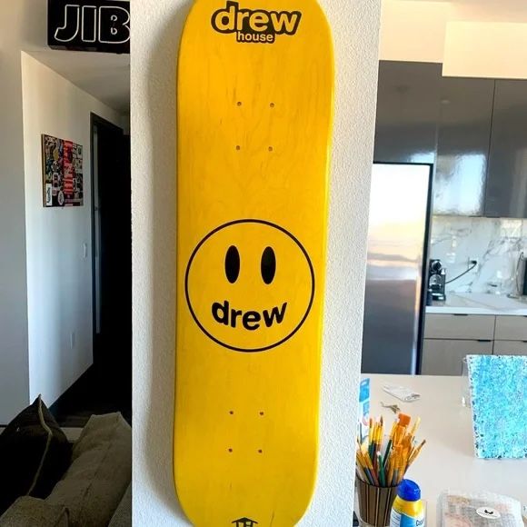 Drew House x Bieber Yellow Mascot Skateboard Deck - Two unused