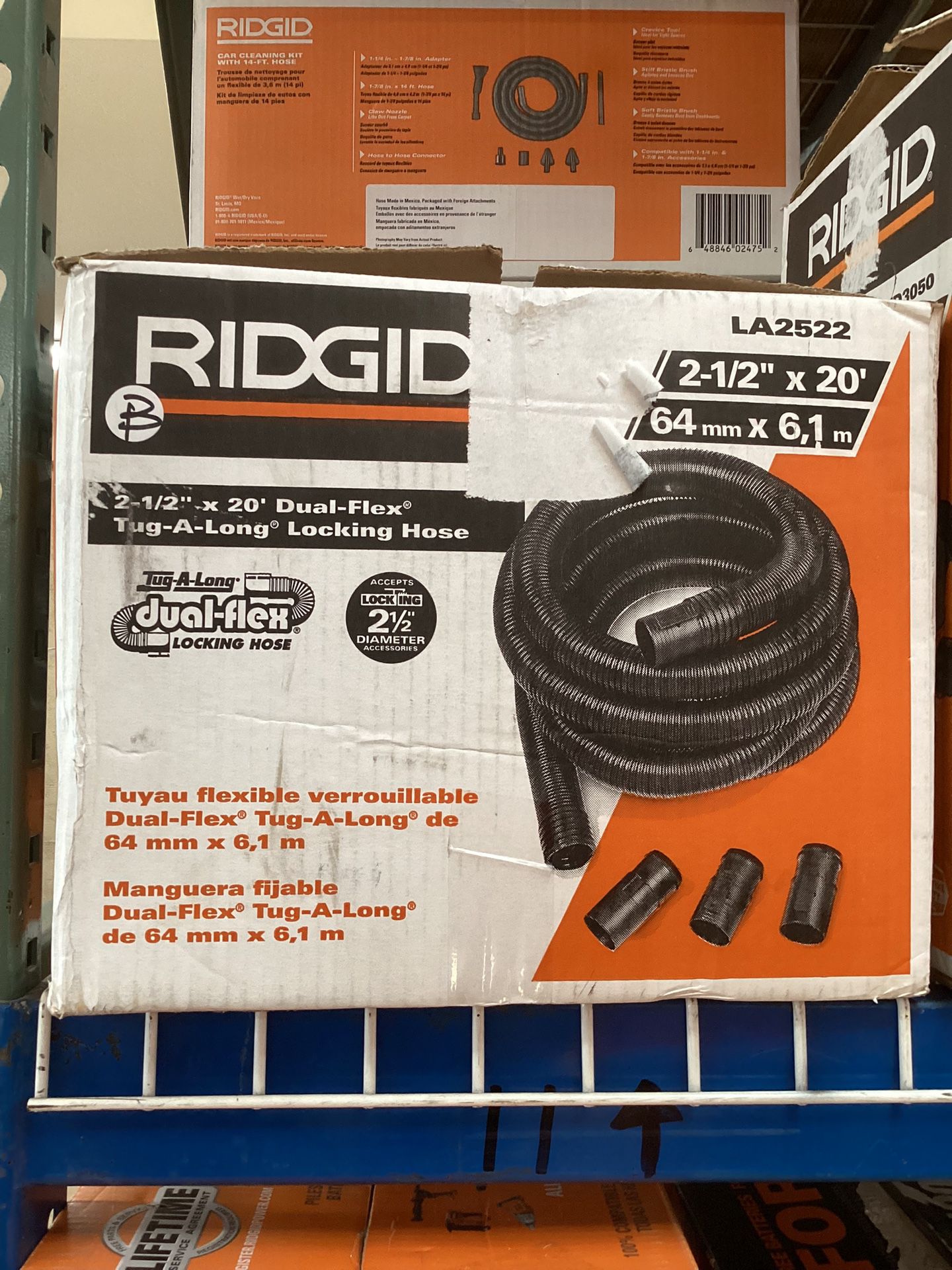 RIDGID 2-1/2 in. x 7 ft. DUAL-FLEX Tug-A-Long Locking Vacuum Hose