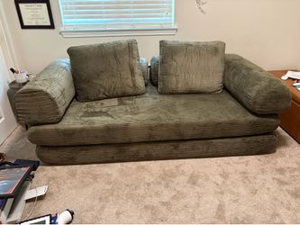 Corduroy Foldable Sofa Bed - Olive Green