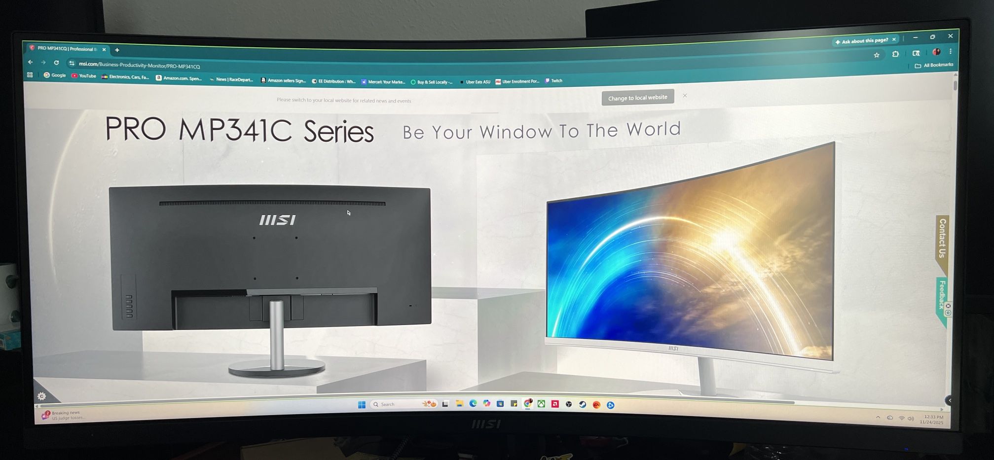 34” MSI Curved Computer Monitor 