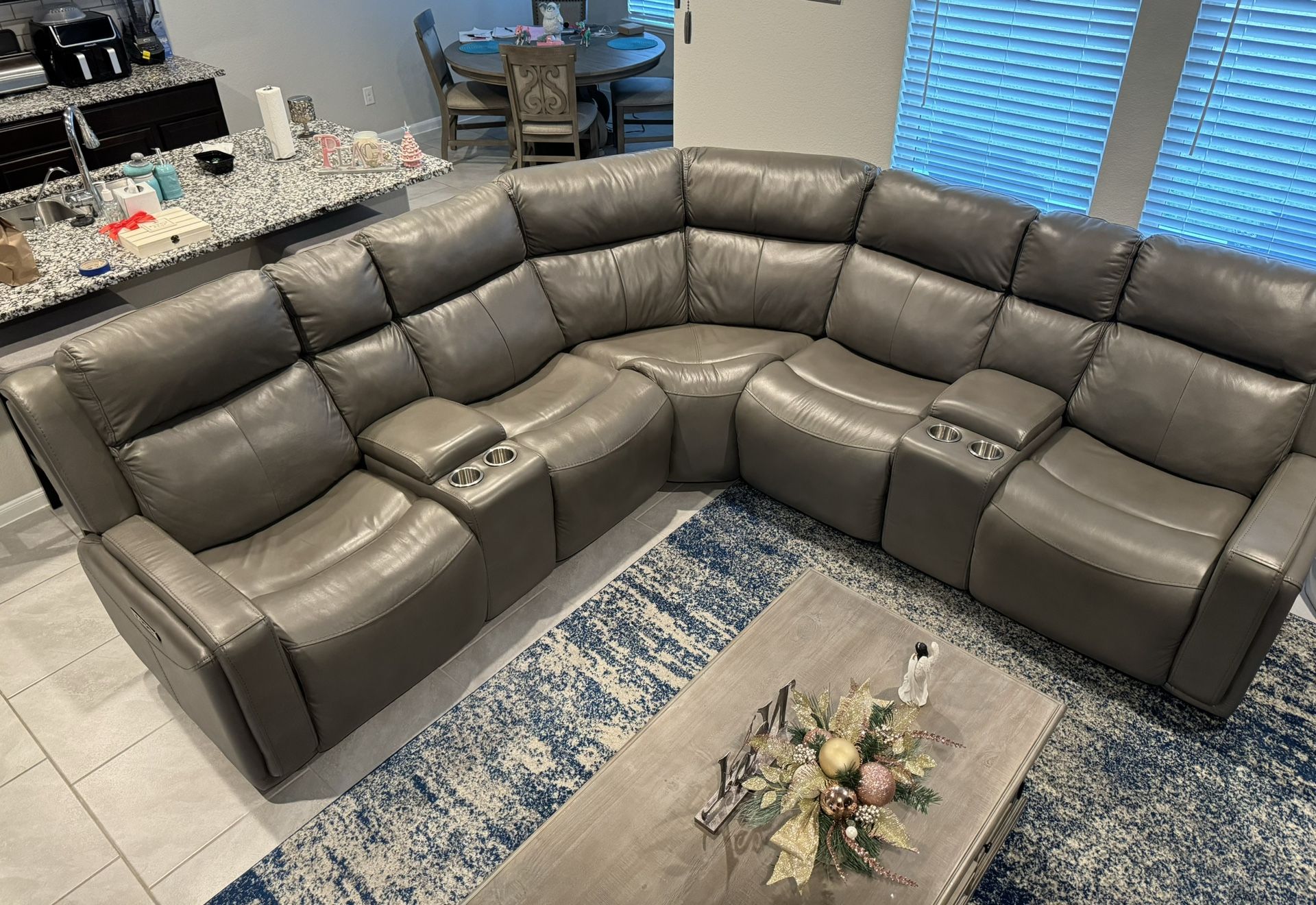 Leather sectional 