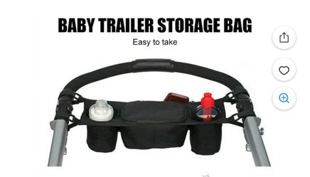 Universal Stroller Organizer Cup And Zipper Sections - Excellent Condition