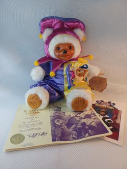 RAIKERS BEARS ROYAL COURT JESTER LTD ED COA W/ TAG 14"H NEW IOB