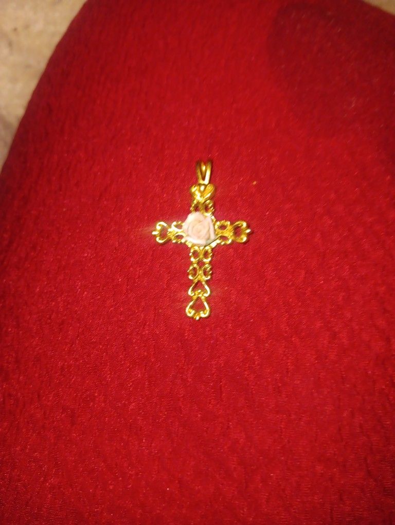 GOLD  CROSS CHARM FOR NECKLACE