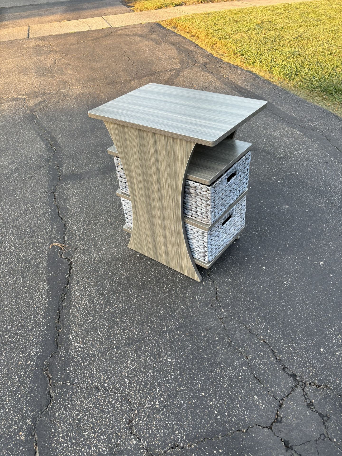 All In One Side Table With Baskets