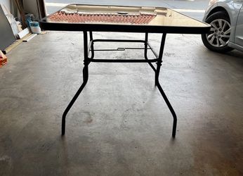 Outdoor Patio Dining Table with Glass Top