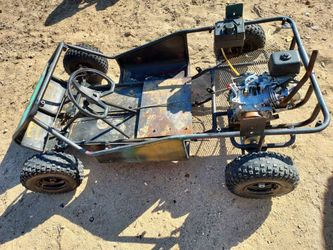Go cart needs work but in good shape starts but don't want to stay on