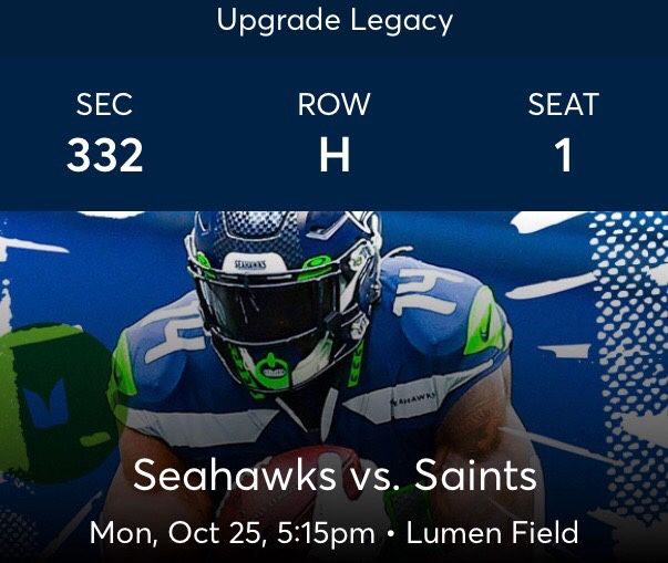 Seahawk Vs Saints Tickets