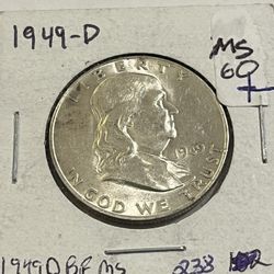1949D 90% Silver Franklin Half