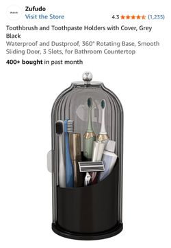 2 x New Toothbrush and Toothpaste Holders with Covers