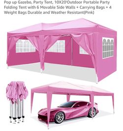 10x20 Pink Pop-Up Gazebo Party Tent