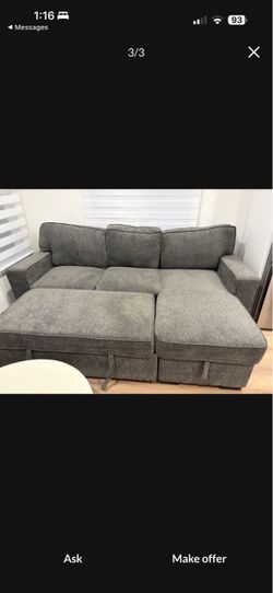 New couch for sale- L shape- 96 inches wide