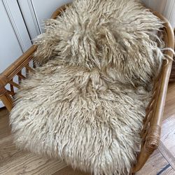 Genuine Mongolian lamb curly shearling