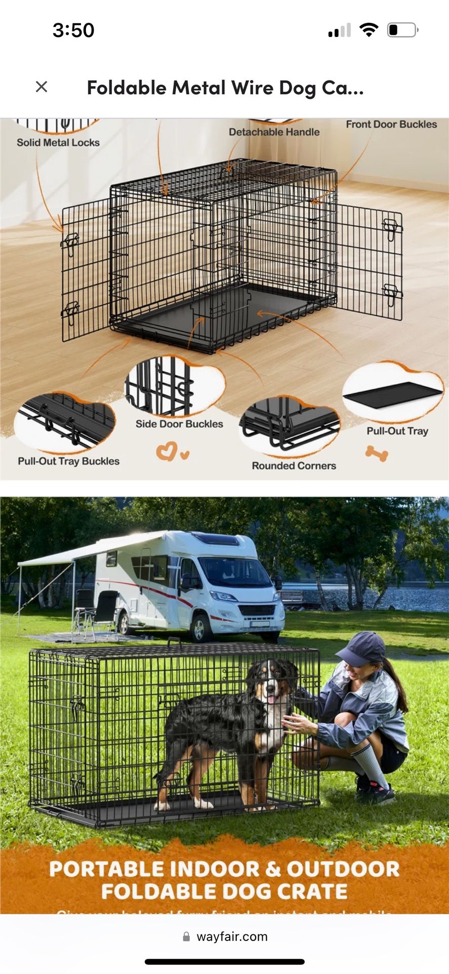 Metal Dog Cage And Play Pen Travel Fence Crate