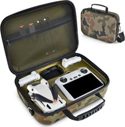 Carrying Case for DJI Mini 3/Mini 3 Pro, Waterproof Mini 3 Case for DJI RC Controller and Accessories, Portable Storage Bag with Shoulder Strap, Camou