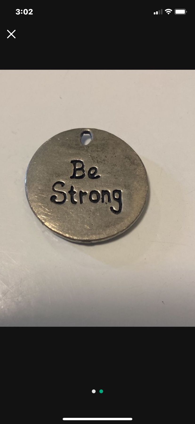 "Be Strong" Sand Dollar Silver Pendant