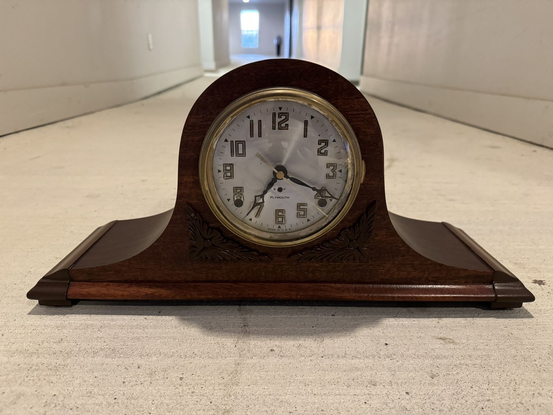 1930s Antique Plymouth Mantel Clock