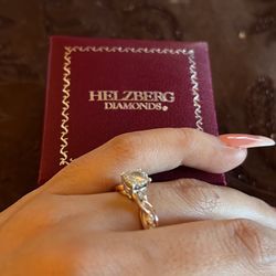 14k Rose & White Gold Diamond Engagement Ring 