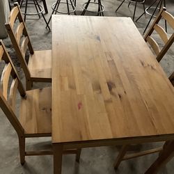 Wooden dining table set with 4 chairs