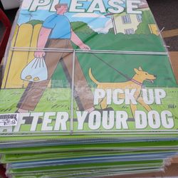 Please pick Up After You Dog Signs 2pack