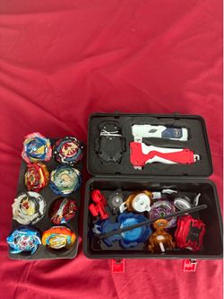Beyblade X Lot | 8 Beys + 2 Launchers + Grip + StormGyro Case