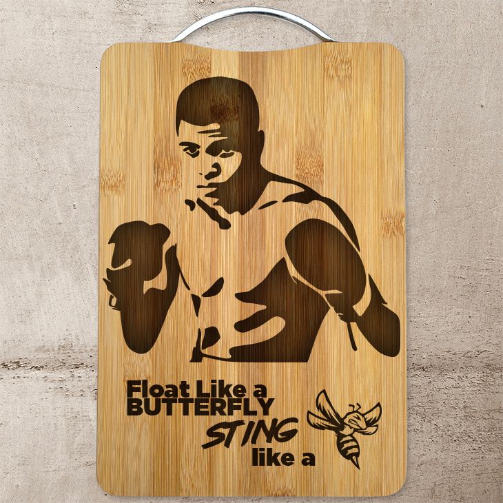 Mohamad Ali Laser Engraved Cutting Board