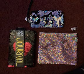 Girls Accessories: Sequin Notebook + Wristlet