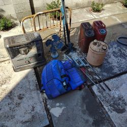 Antique Stuff - Propane Heater, Gas Cans